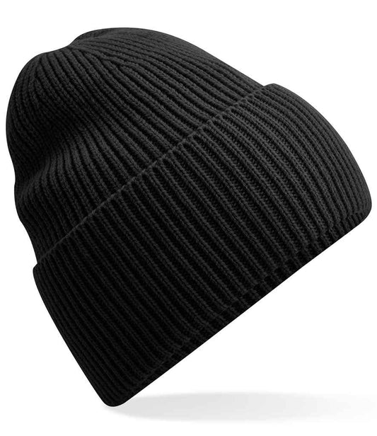 Beechfield Recycled Oversized Cuffed Beanie | Black