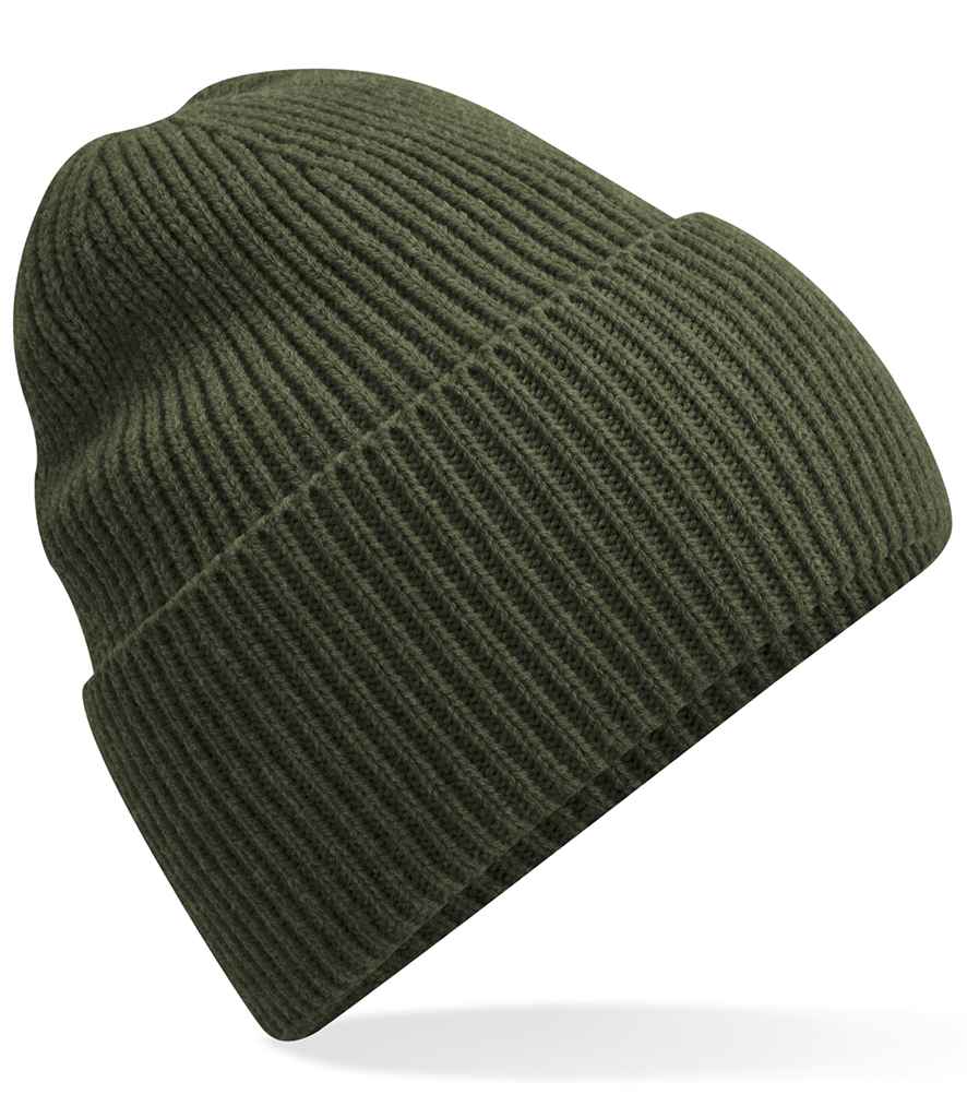 Beechfield Recycled Oversized Cuffed Beanie | Olive Green