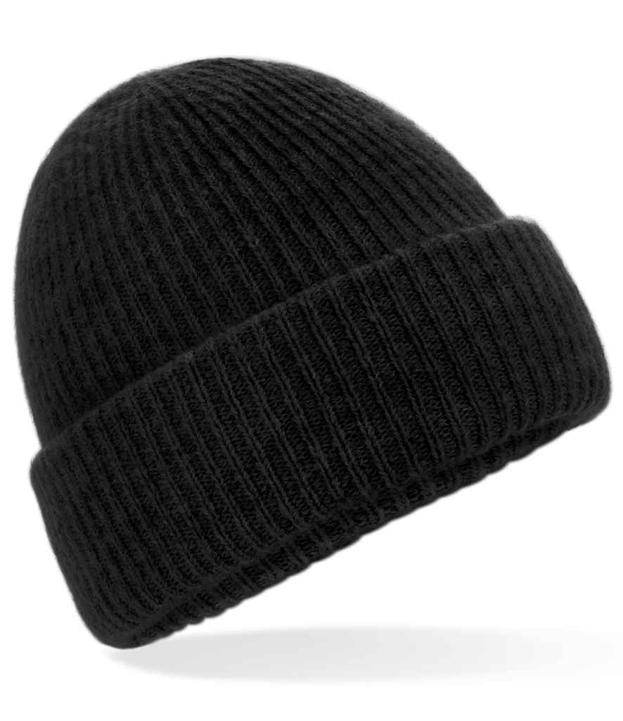 Beechfield Cosy Ribbed Beanie | Black Marl