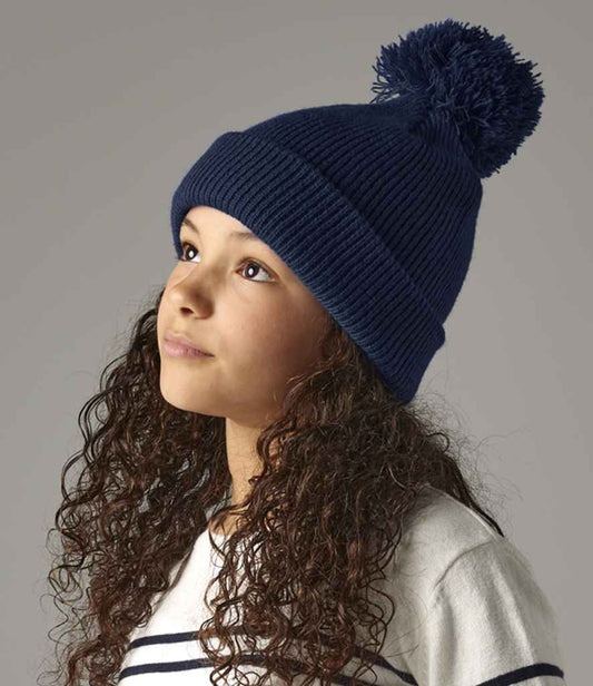 Beechfield Kids Reflective Bobble Beanie | French Navy