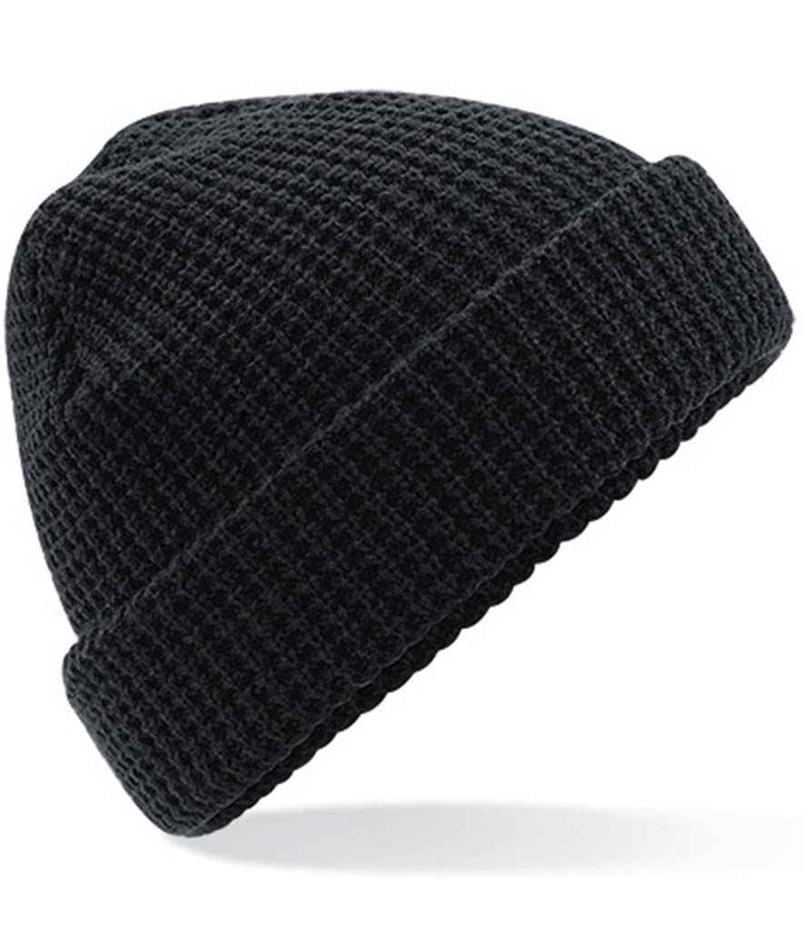 Beechfield Classic Waffle Knit Beanie | Black