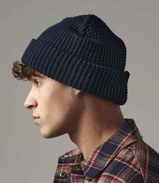 Beechfield Classic Waffle Knit Beanie | French Navy