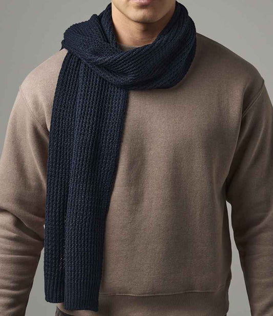 Beechfield Classic Waffle Knit Scarf | French Navy