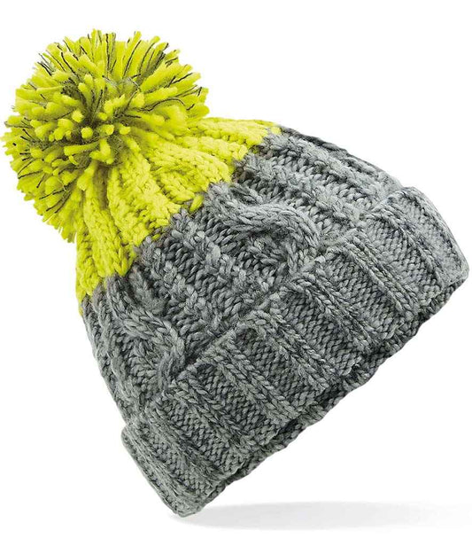 Beechfield Apres Beanie | Light Grey/Citron