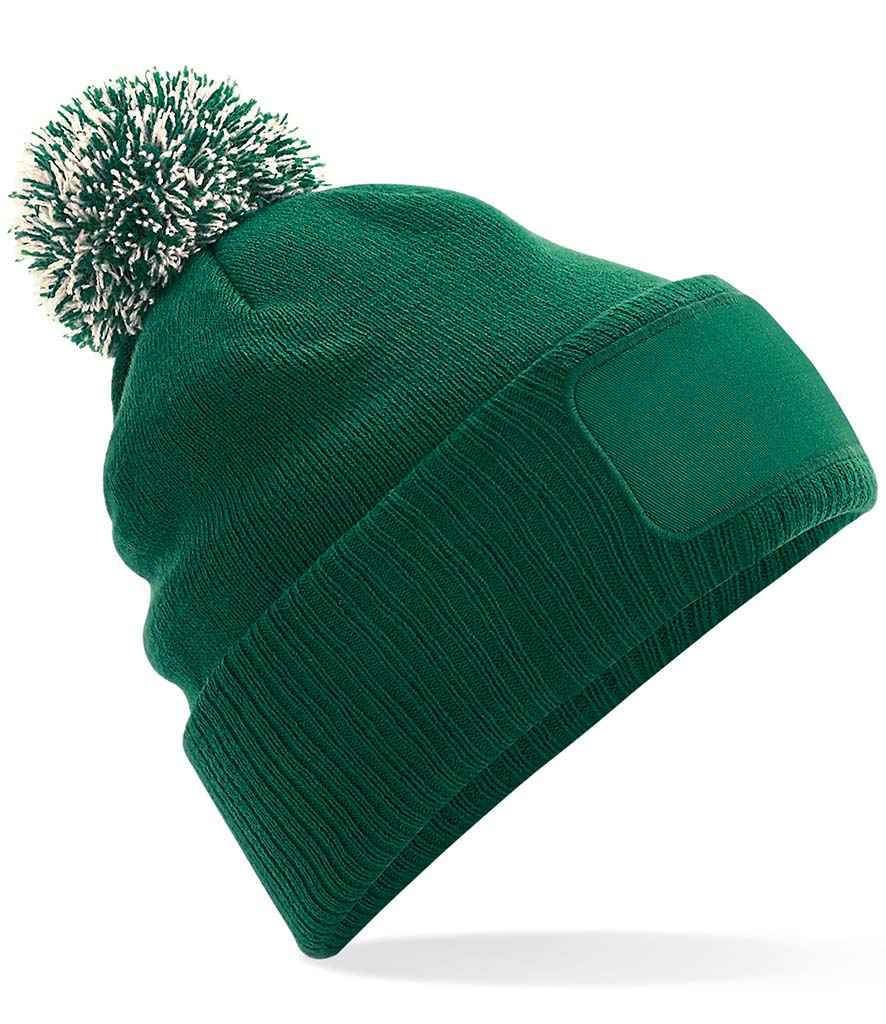 Beechfield Snowstar® Printers Beanie | Bottle Green/Off White