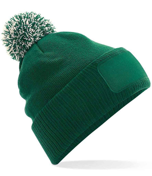 Beechfield Snowstar® Printers Beanie | Bottle Green/Off White