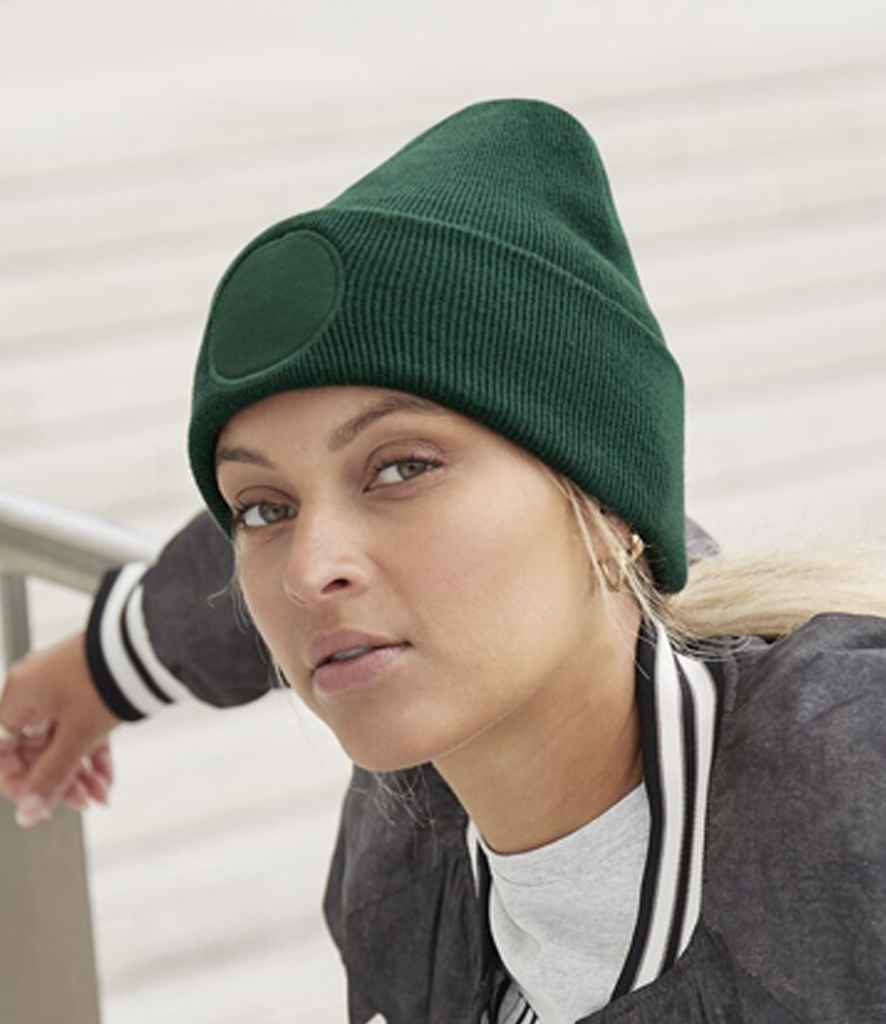 Beechfield Circular Patch Beanie | Bottle Green