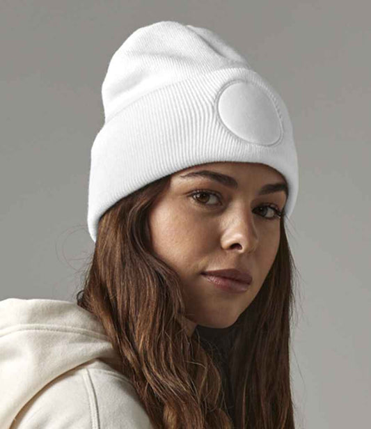 Beechfield Circular Patch Beanie | White