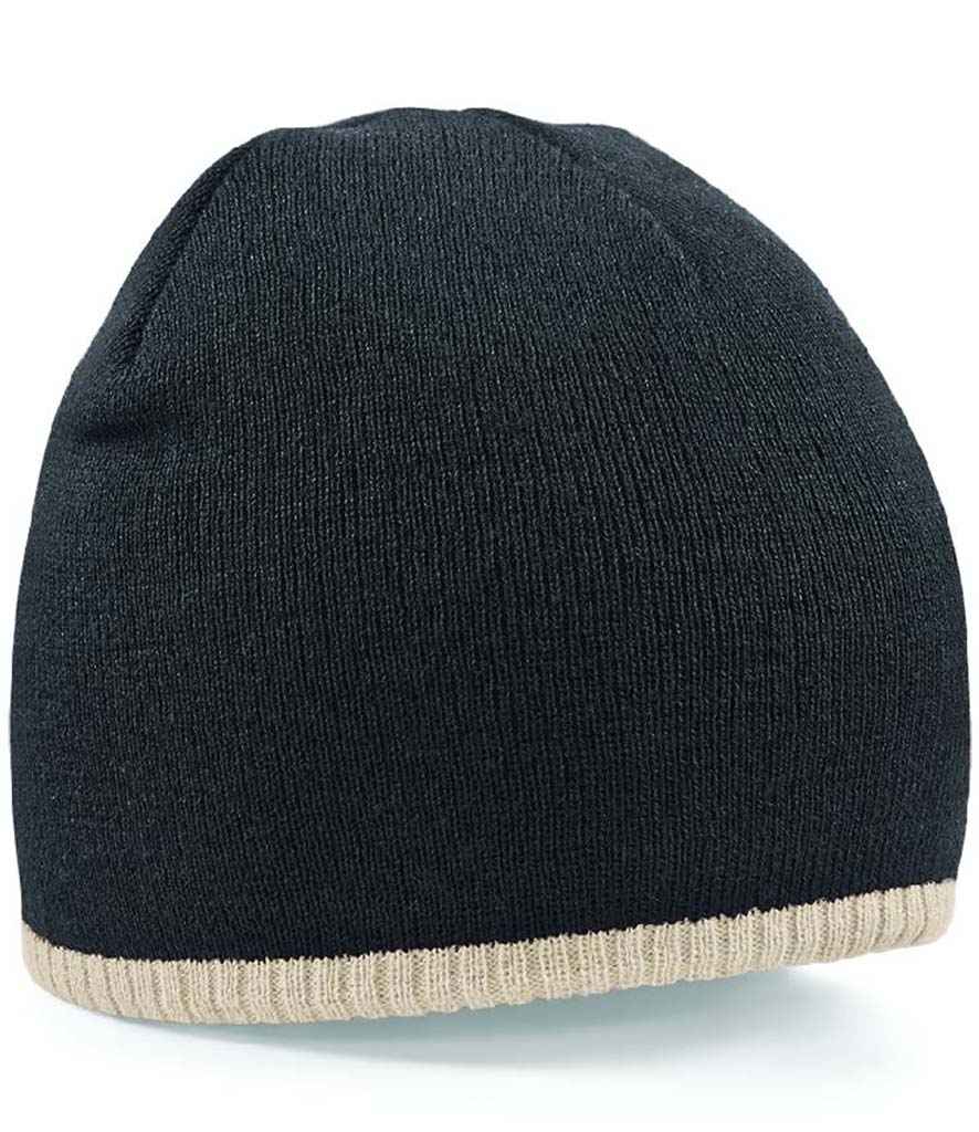 Beechfield Two Tone Pull-On Beanie | Black/Stone