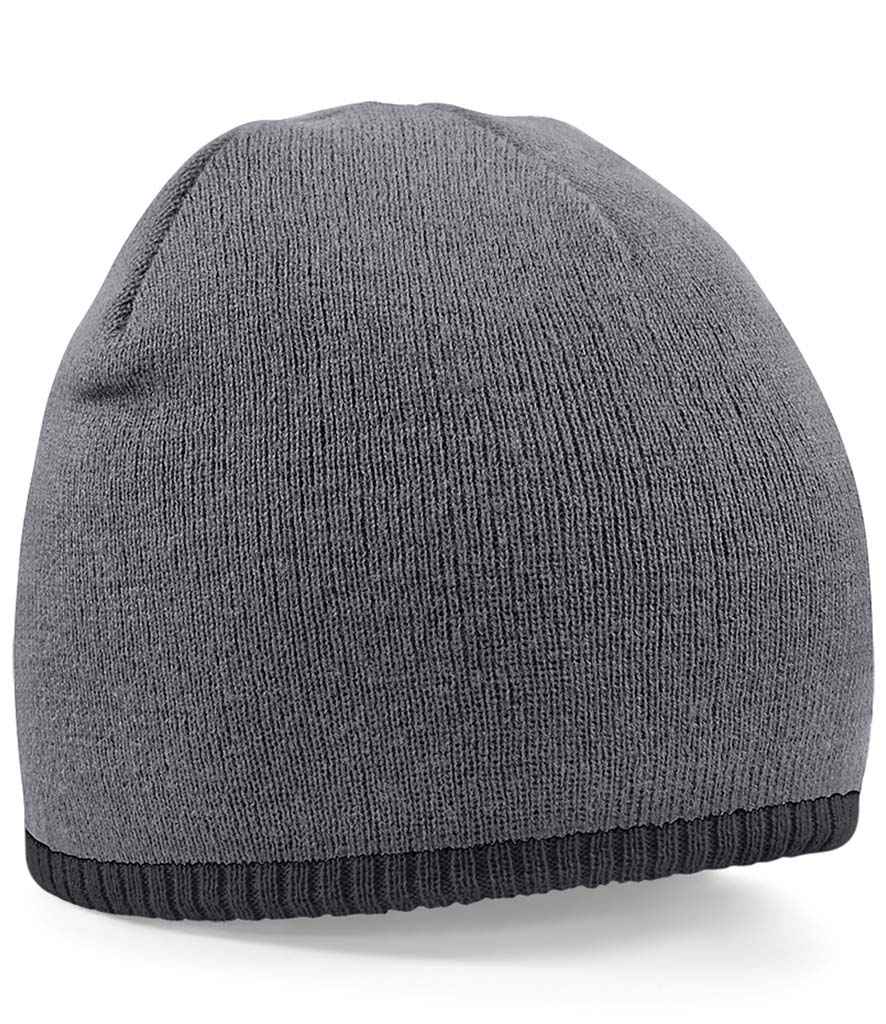 Beechfield Two Tone Pull-On Beanie | Graphite Grey/Black
