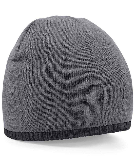 Beechfield Two Tone Pull-On Beanie | Graphite Grey/Black