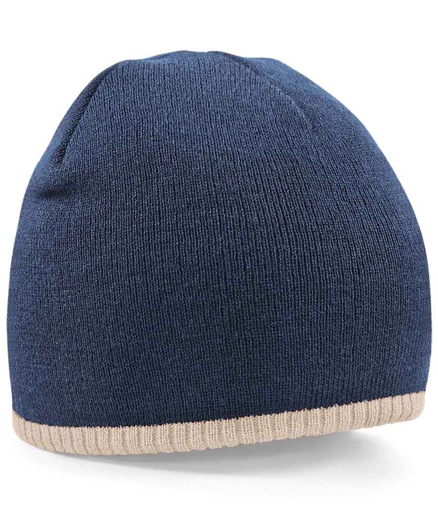 Beechfield Two Tone Pull-On Beanie | Navy/Stone