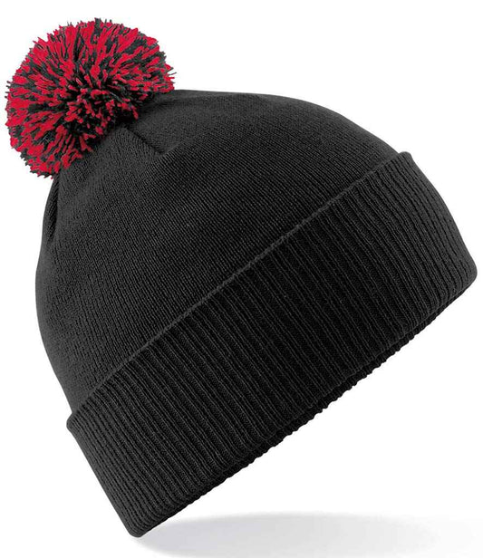 Beechfield Snowstar® Beanie | Black/Classic Red