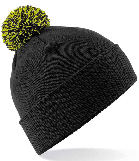 Beechfield Snowstar® Beanie | Black/Lime Green