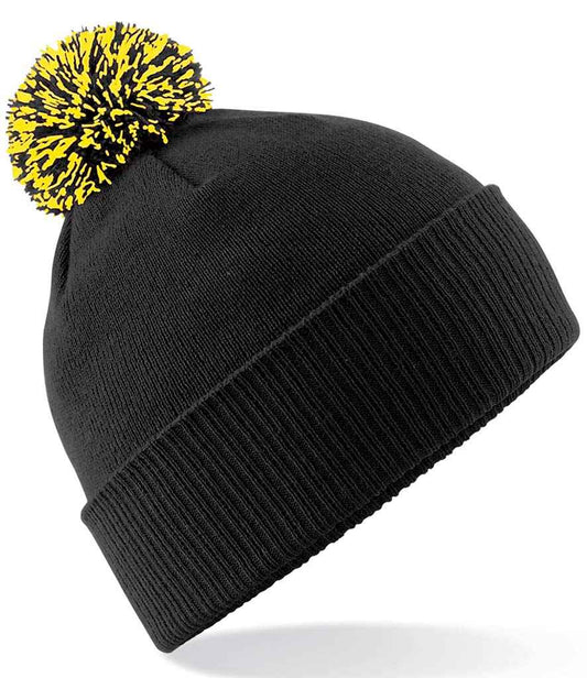Beechfield Snowstar® Beanie | Black/Yellow