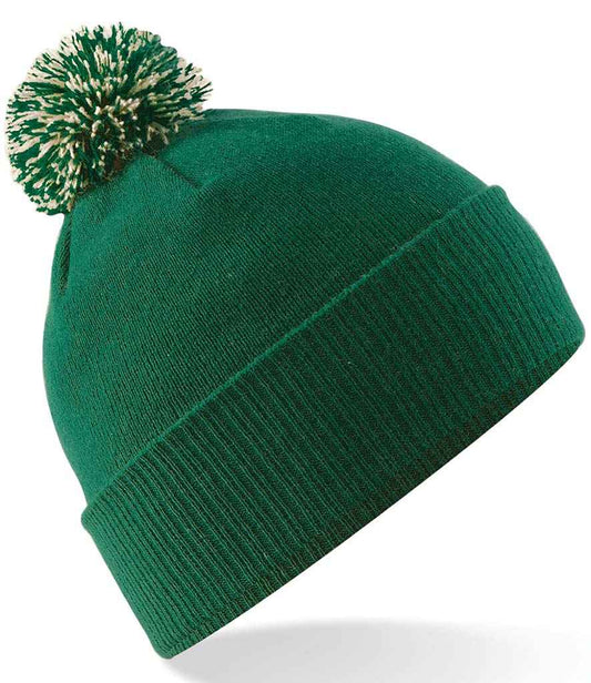 Beechfield Snowstar® Beanie | Bottle Green/Off White