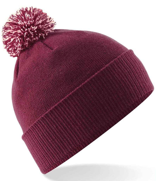 Beechfield Snowstar® Beanie | Burgundy/Off White
