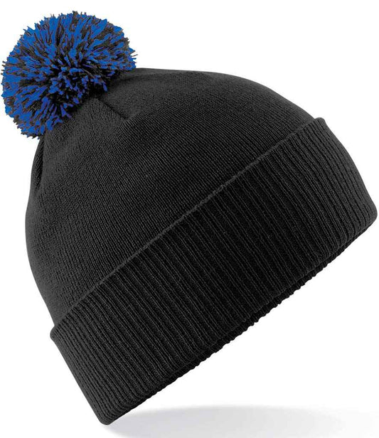 Beechfield Snowstar® Beanie | Black/Bright Royal