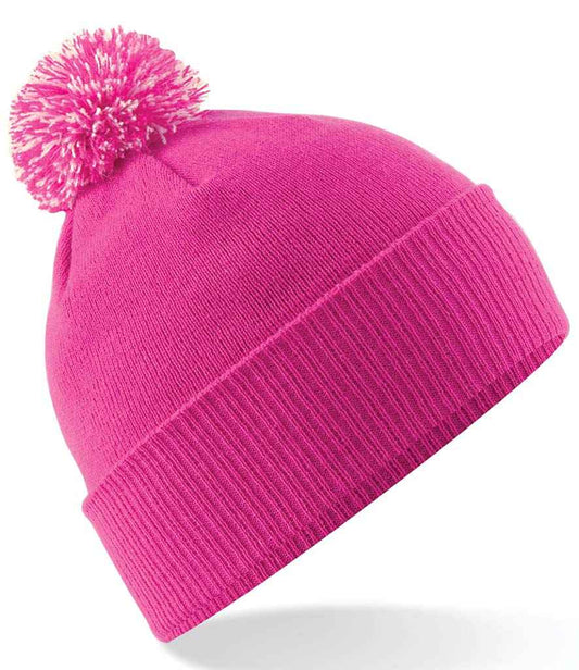Beechfield Snowstar® Beanie | Fuchsia/Off White