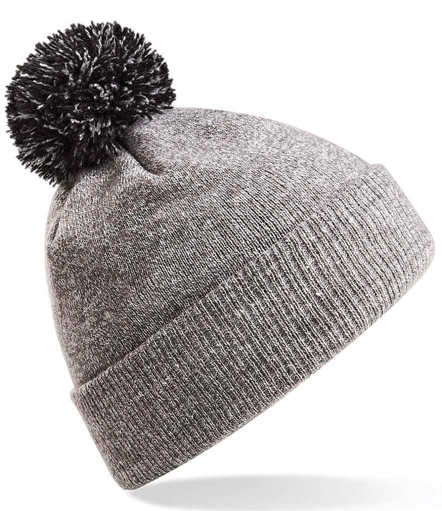 Beechfield Snowstar® Beanie | Heather Grey/Black