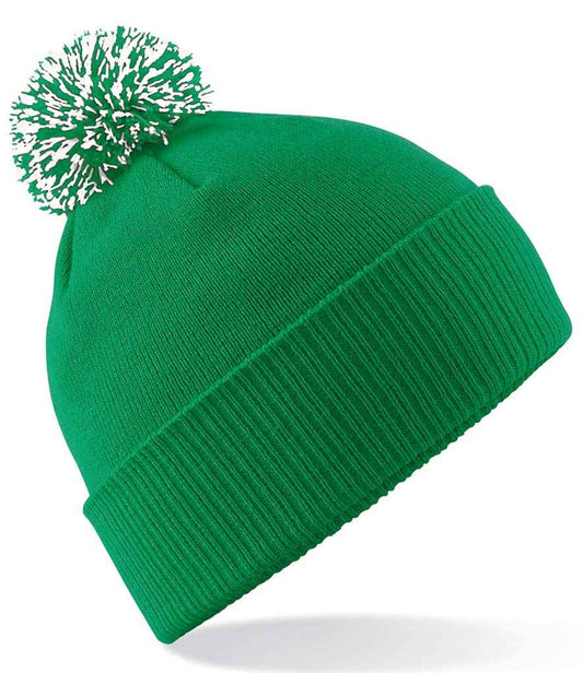 Beechfield Snowstar® Beanie | Kelly Green/White
