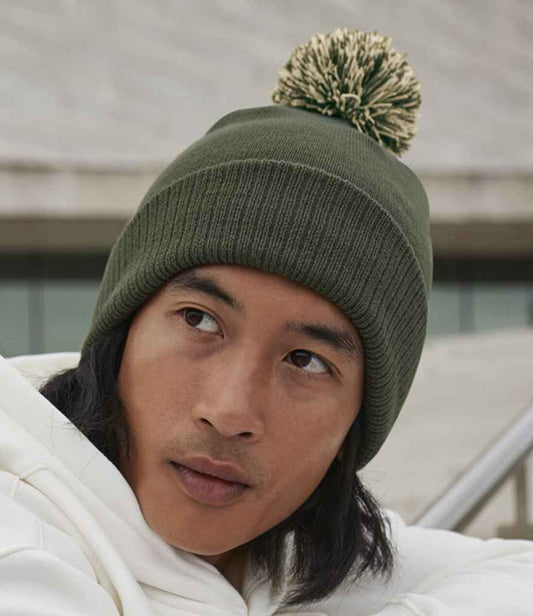 Beechfield Snowstar® Beanie | Olive Green/Oatmeal