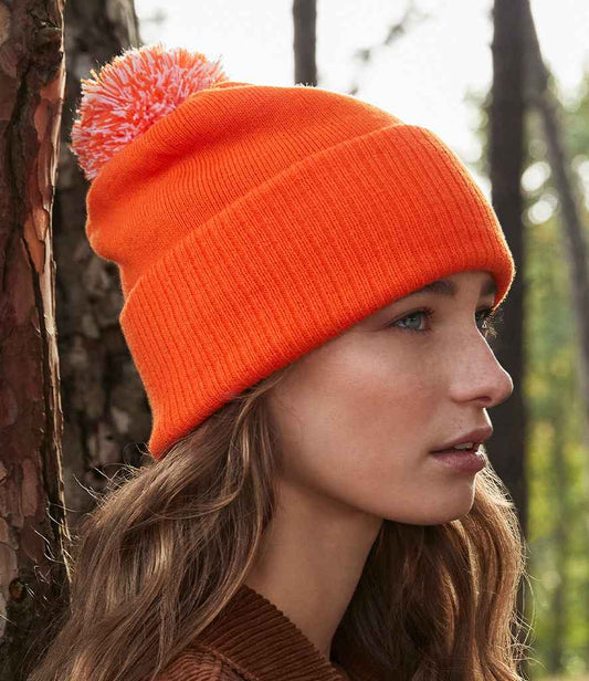 Beechfield Snowstar® Beanie | Orange/White