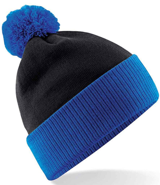 Beechfield Snowstar® Two Tone Beanie | Black/Bright Royal