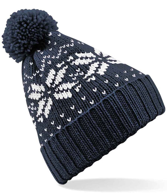 Beechfield Fair Isle Snowstar® Beanie | French Navy/White