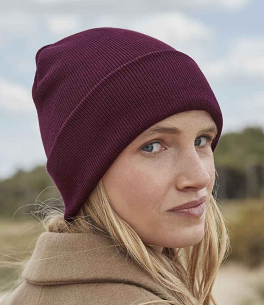 Beechfield Organic Cotton Original Cuffed Beanie | Burgundy
