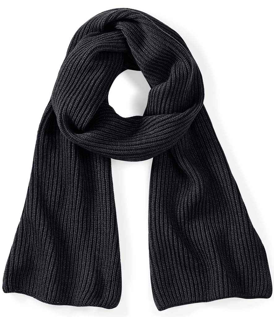 Beechfield Metro Knitted Scarf | Black
