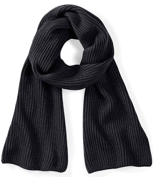 Beechfield Metro Knitted Scarf | Black