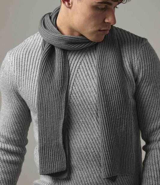 Beechfield Metro Knitted Scarf | Smoke Grey