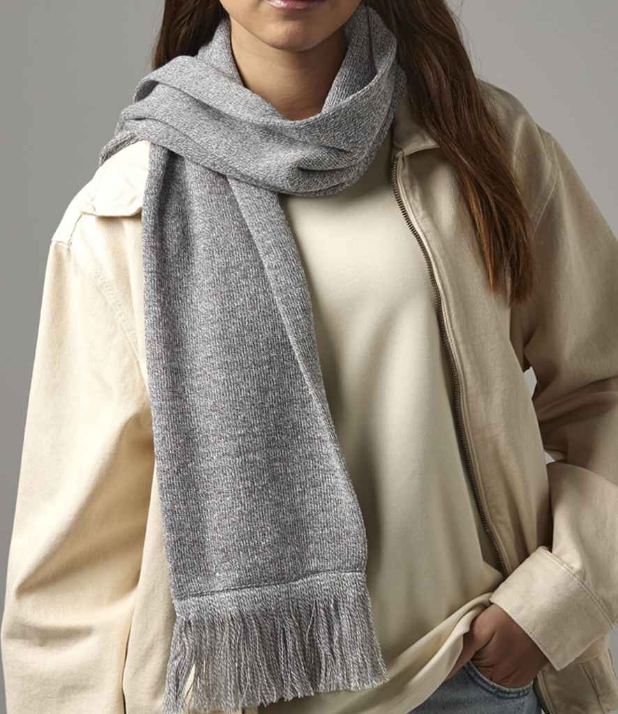 Beechfield Classic Knitted Scarf | Heather Grey