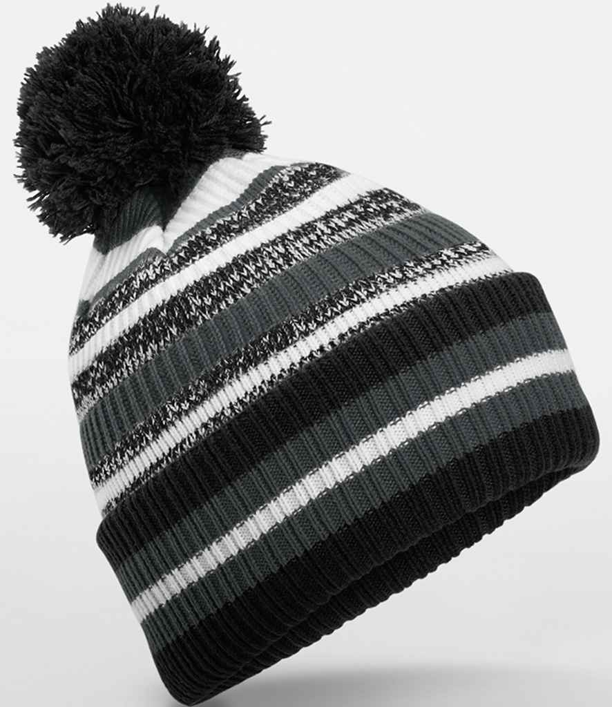 Beechfield Multi-Sport Fan Beanie | Black/Graphite Grey/White