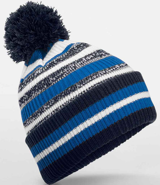 Beechfield Multi-Sport Fan Beanie | French Navy/Sapphire Blue/White