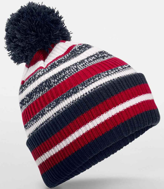 Beechfield Multi-Sport Fan Beanie | French Navy/Classic Red/White