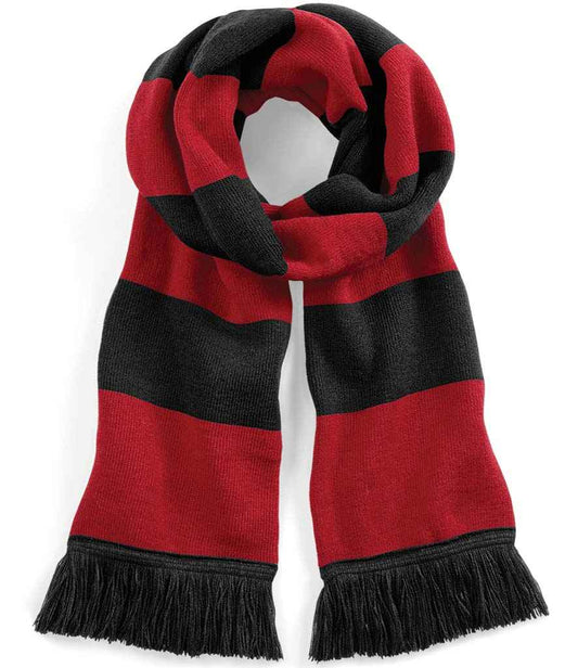 Beechfield Stadium Scarf | Black/Classic Red