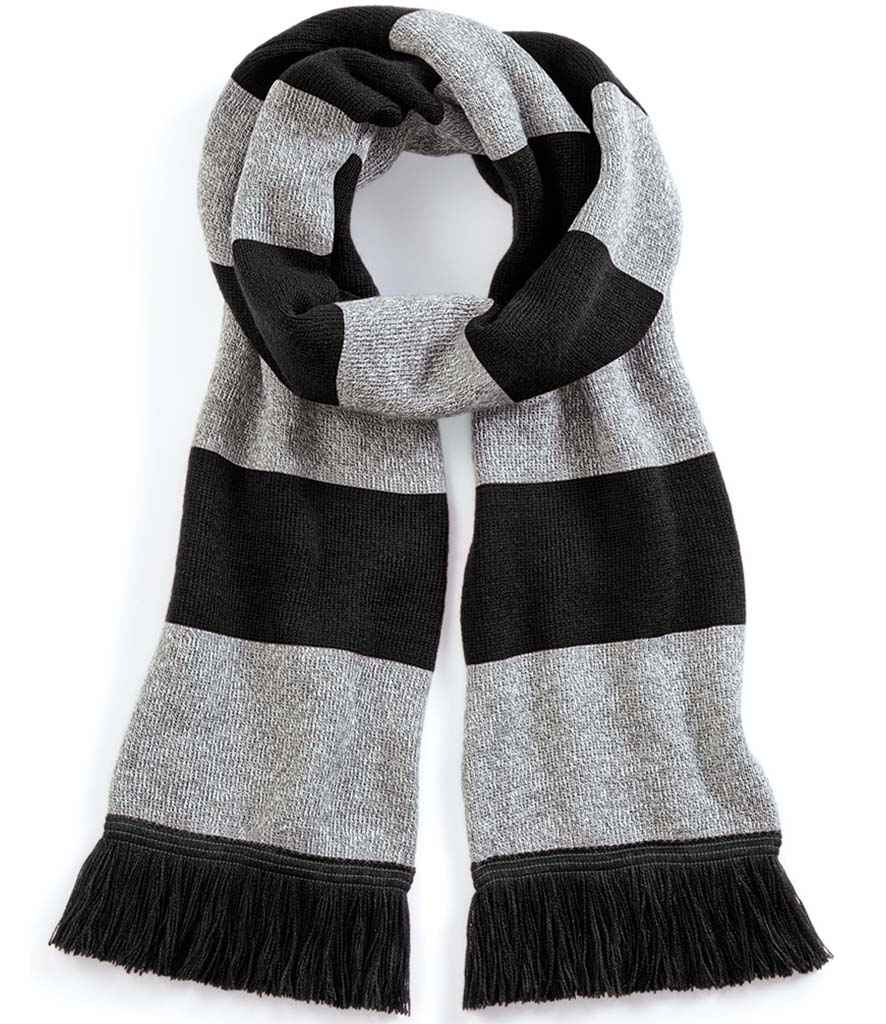 Beechfield Stadium Scarf | Black/Heather Grey