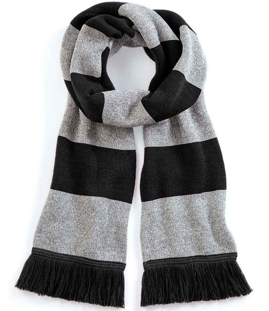 Beechfield Stadium Scarf | Black/Heather Grey