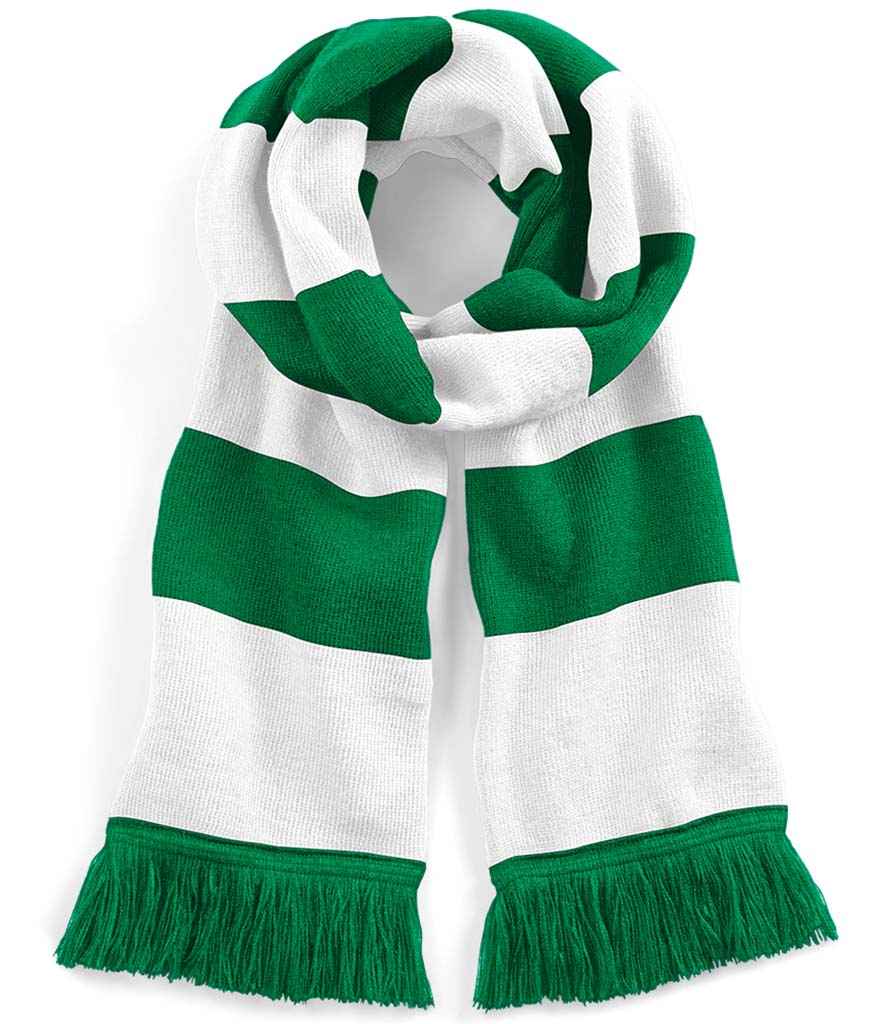 Beechfield Stadium Scarf | Kelly Green/White