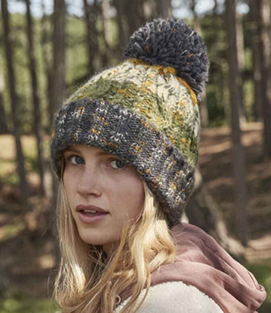 Beechfield Corkscrew Pom Pom Beanie | Autumn Moss