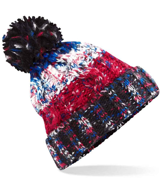 Beechfield Corkscrew Pom Pom Beanie | Black Jacks