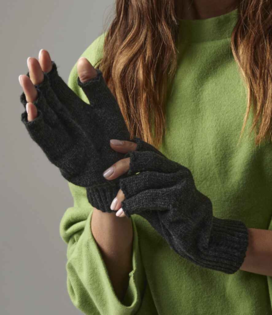 Beechfield Fingerless Gloves | Charcoal