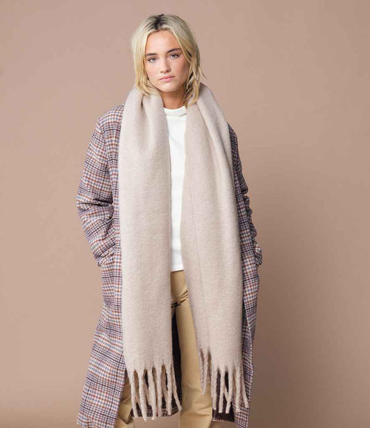 Beechfield Fluffy Scarf | Natural Stone