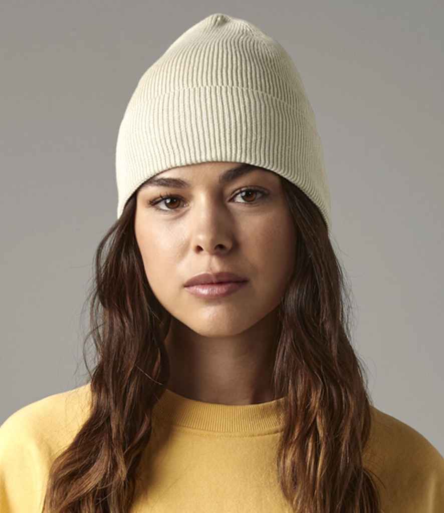 Beechfield Organic Cotton Fine Knit Beanie | Sand