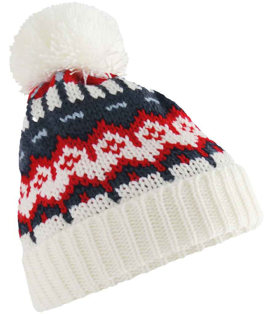 Beechfield Retro Ski Beanie | White Out