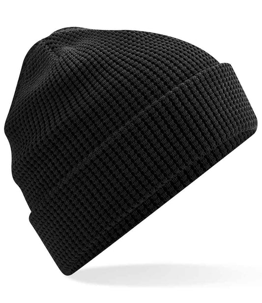 Beechfield Organic Cotton Waffle Beanie | Black