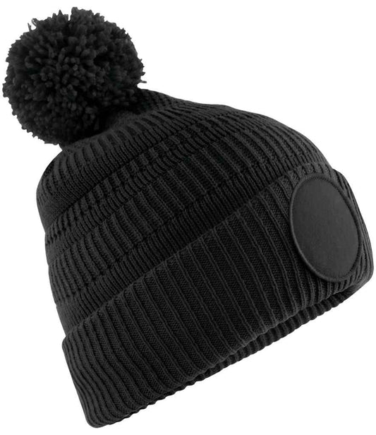 Beechfield Fan Patch Beanie | Black