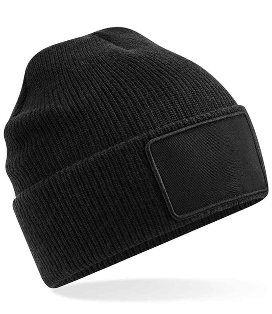 Beechfield Removable Patch Thinsulate™ Beanie | Black